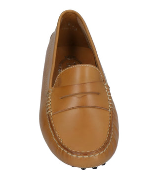 Tods Leather Penny Strap Gommino Driving Shoes in Cognac