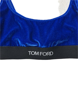 Tom Ford Velvet Logo Band Bralette Blue