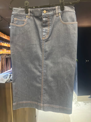 Tom Ford Denim Five-Pocket Pencil Skirt Navy Blue