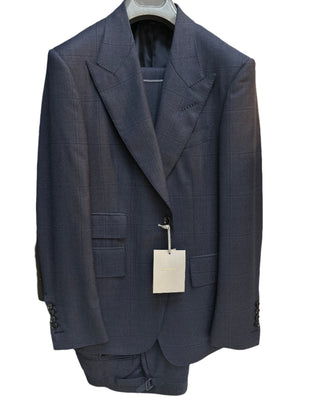 Tom Ford Glen Check Wool Peak Lapel Two-Piece Suit Navy