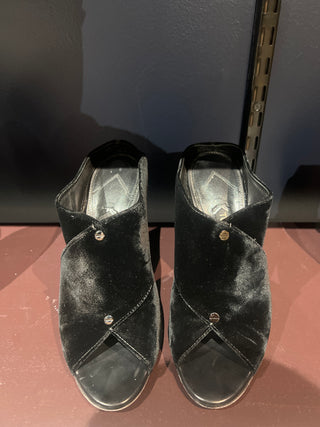 Tom Ford Black Suede Crossover Open-Toe Heels