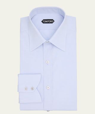 Tom Ford Cotton Point-Collar Dress Shirt Lavender