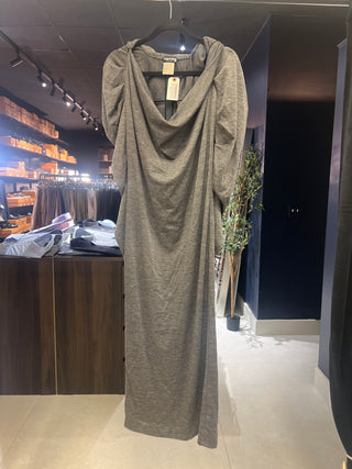 Tom Ford Grey Draped Long-Sleeve Jersey Maxi Dress
