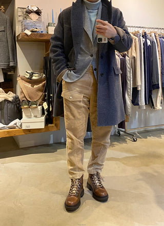 Brunello Cucinelli Leather Lace-Up Combat Boots with Lug Sole