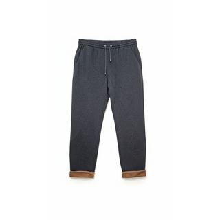 Brunello Cucinelli Cotton Blend Drawstring Trousers with Contrast Cuffs