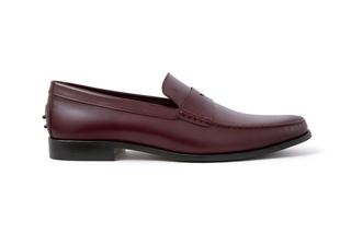 Tod’s Burgundy Polished Leather Penny Loafer