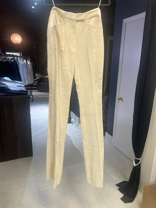 Tom Ford Textured Knit Straight-Leg Trousers Beige