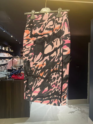 Tom Ford Textured Multicolor Abstract Print Pencil Skirt