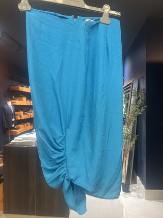Tom Ford Tom Ford Draped Asymmetric Midi Skirt Ocean Blue