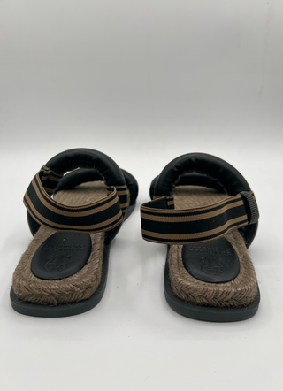 Brunello Cucinelli Padded Leather Monili Espadrille Sandals