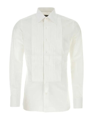 Tom Ford Cotton Pleated Tuxedo Dress Shirt