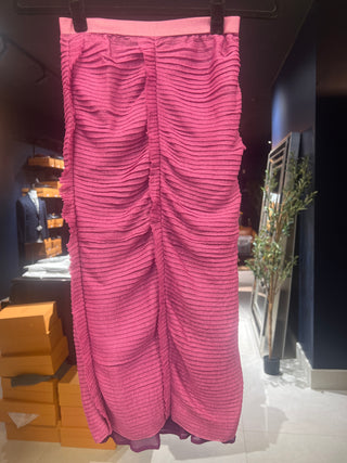 Tom Ford Tom Ford Ruched Elasticated Waist Magenta Midi Skirt