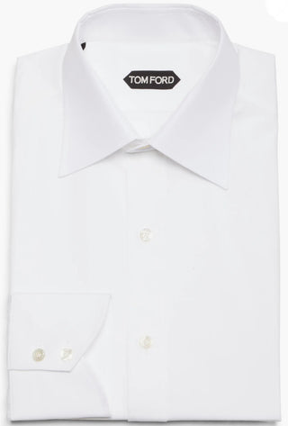 Tom Ford Cotton Spread-Collar Dress Shirt