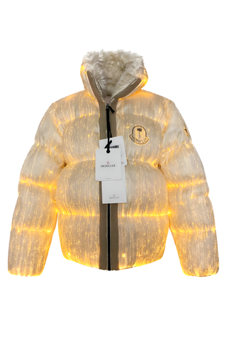 Moncler x Palm Angels Puffer LED Jacket in Beige/Cream