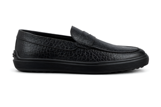 Tod’s Black Embossed Leather Penny Loafer