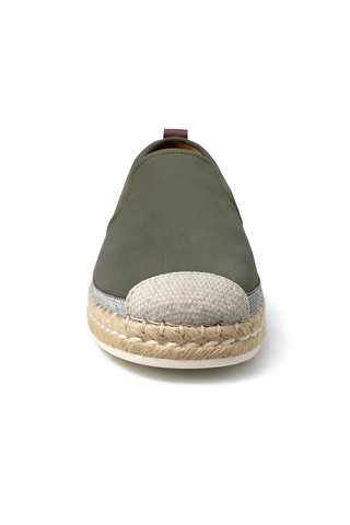 Tod’s Olive Leather Espadrille Slip-On