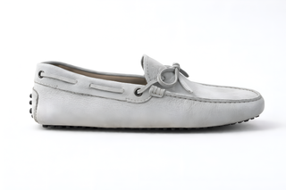 Tod’s Light Grey Leather Driving Loafer