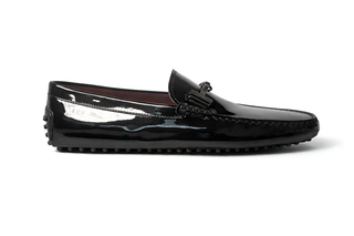 Tod’s Black Patent Leather Gommino Bit Driving Loafer