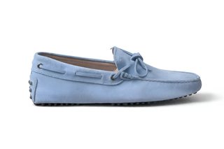 Tod’s Light Blue Suede Gommino Driving Loafer