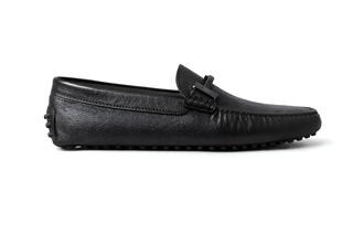 Tod’s Black Pebbled Leather Gommino Bit Driving Loafer