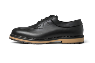 Tod’s Black Leather Lug Sole Lace-Up Shoe With Apron Toe