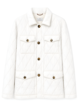 Brunello Cucinelli Diamond Quilted Field Jacket with Flap Pockets