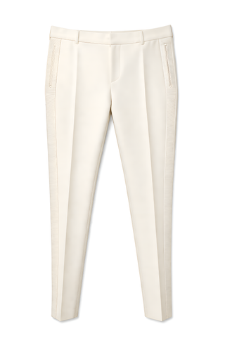 Tom Ford Ivory Wool Tuxedo Trousers