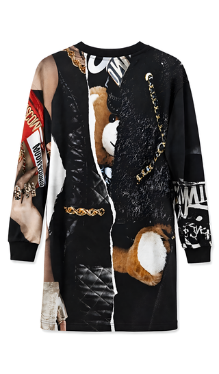 Moschino Black & White Graphic Print Dress