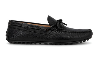Tod’s Black Pebbled Leather Driving Loafers