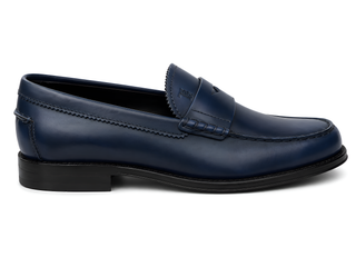 Tod’s Navy Leather Penny Loafers