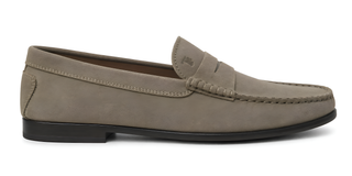 Tod’s Taupe Suede Penny Loafers