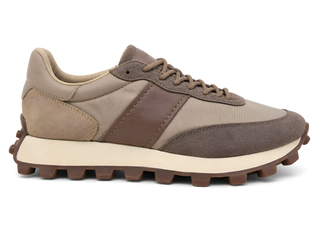 Tod’s Taupe Mixed-Material Sneakers