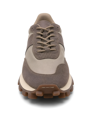 Tod’s Taupe Mixed-Material Sneakers