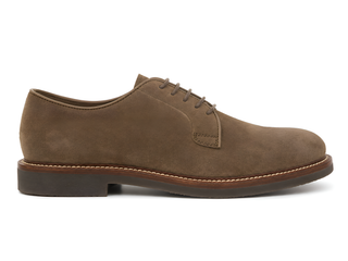Brunello Cucinelli Mens Suede Derby Shoes in Brown