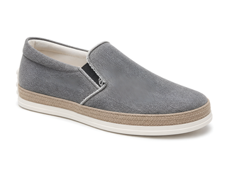 Tod’s Grey Denim Slip-On Espadrilles