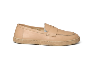 Brunello Cucinelli Mens Leather Slip-On Loafers in Tan Brown
