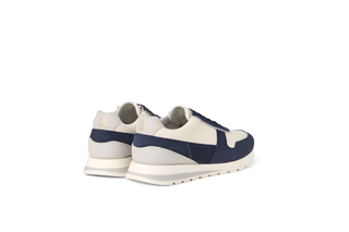 Brunello Cucinelli Mens Panneled Sneakers in White and Navy