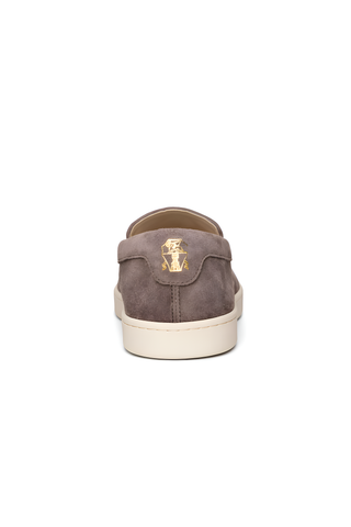 Brunello Cucinelli Suede Slip-On Sneakers in Grey