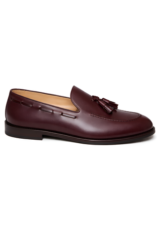 Brunello Cucinelli Mens Leather Tassel Loafers In Chocolate Brown