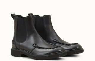 Tods Tod's Leather Moc-Toe Chelsea Boots with Chunky Sole