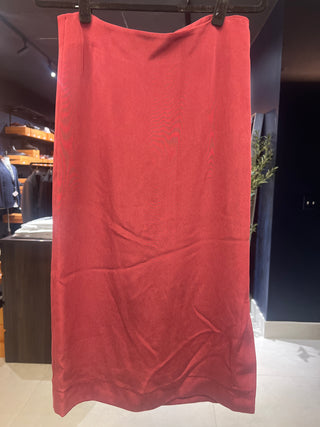 Tom Ford Tom Ford Crepe Straight Midi Skirt Bordeaux