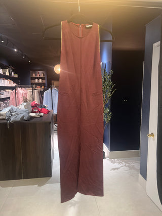 Tom Ford Sleeveless Front-Zip Column Dress with Gold Trim