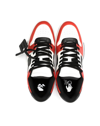 OFF WHITE Leather Low-Top Arrow Logo Sneakers Red White