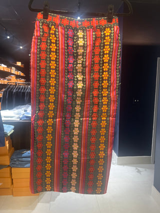 Tom Ford Woven Floral Striped Column Skirt