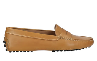 Tods Leather Penny Strap Gommino Driving Shoes in Cognac