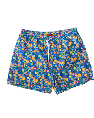 ISAIA Multi-Color Floral Print Swim Trunks