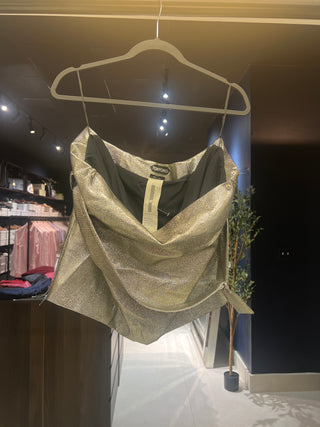 Tom Ford Metallic Knit Draped Mini Skirt