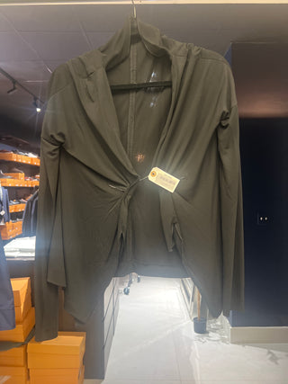 Tom Ford Draped Open-Front Jersey Top with Knot Detail