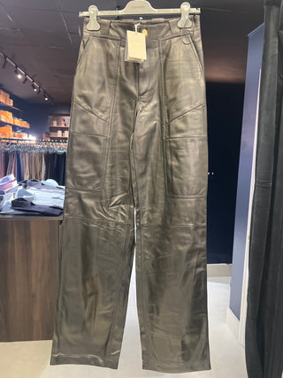Tom Ford Leather Paneled Topstitched Trousers