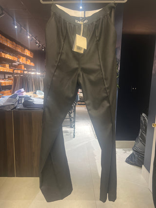 Tom Ford Wool Blend Tailored Trousers with Elastic Waist Black